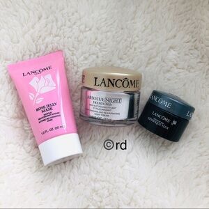 *Sold* Lancome Night Face & Eye Cream, Rose Mask Bundle